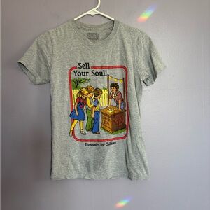 Steven Rhodes grey “sell your soul” t-shirt hot topic XS goth retro punk emo